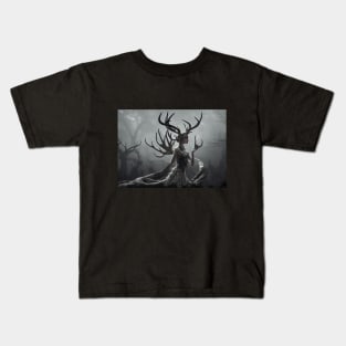 Woman with Antlers (fantasy creature) Kids T-Shirt